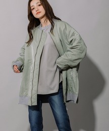 Munich | ナイロンツイル×キルティングタフタサイドジップブルゾン(MA-1)