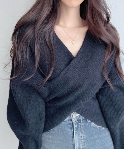 poncoo◎ カラーネップリブニットトップス（NAVY） 新品未使用品 カラーネップニットプルオーバー（5277KC70） | COMME