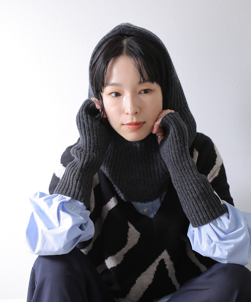 JOURNAL STANDARD relume(ジャーナルスタンダード レリューム)の「HAMILTON KNIT バラクラバ(ニットキャップ/ビーニー・メンズ・グレー/ブルー/ブラック系その他・FREE)」の13枚目の写真