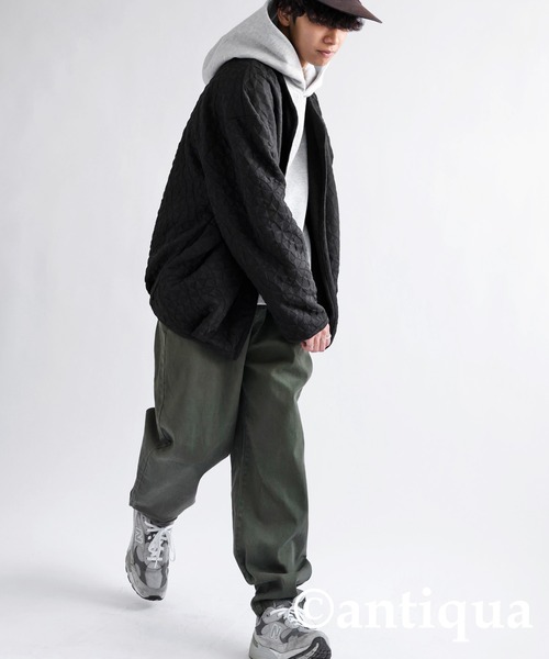 antiqua（アンティカ）の「キルティングジャケット（ノーカラージャケット・レディース・ブラック・FREE）」の5枚目の写真