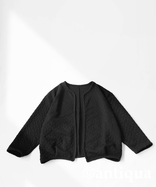 antiqua（アンティカ）の「キルティングジャケット（ノーカラージャケット・レディース・ブラック・FREE）」の10枚目の写真