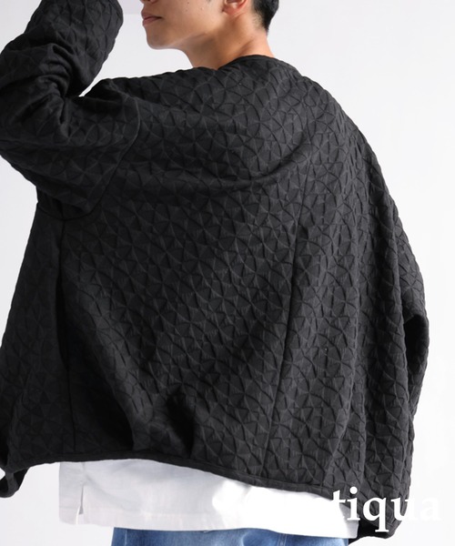 antiqua（アンティカ）の「キルティングジャケット（ノーカラージャケット・レディース・ブラック・FREE）」の8枚目の写真
