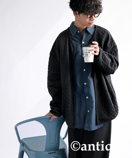 antiqua（アンティカ）の「キルティングジャケット（ノーカラージャケット・レディース・ブラック・FREE）」の3枚目の写真