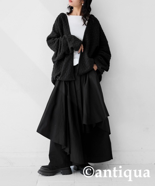 antiqua（アンティカ）の「キルティングジャケット（ノーカラージャケット・レディース・ブラック・FREE）」の21枚目の写真