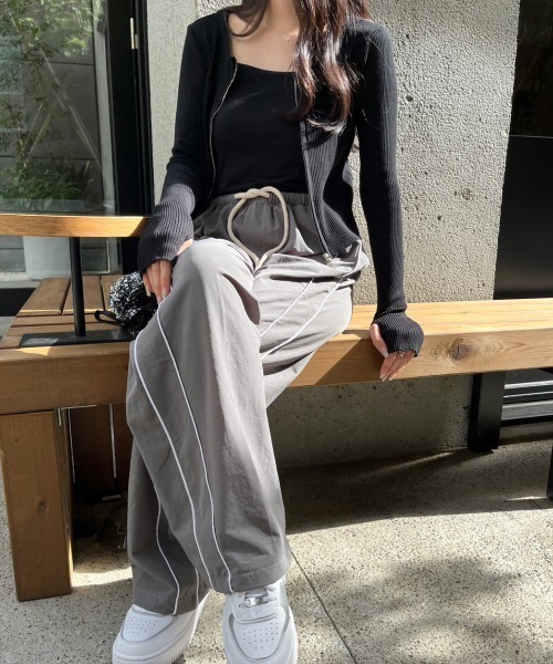 nemne store(ネンネストア)の「ダブルジップロングスリーブカーディガン(カーディガン/ボレロ・レディース・グレー/ピンク/ブラック/ブルー・フリー)」の6枚目の写真