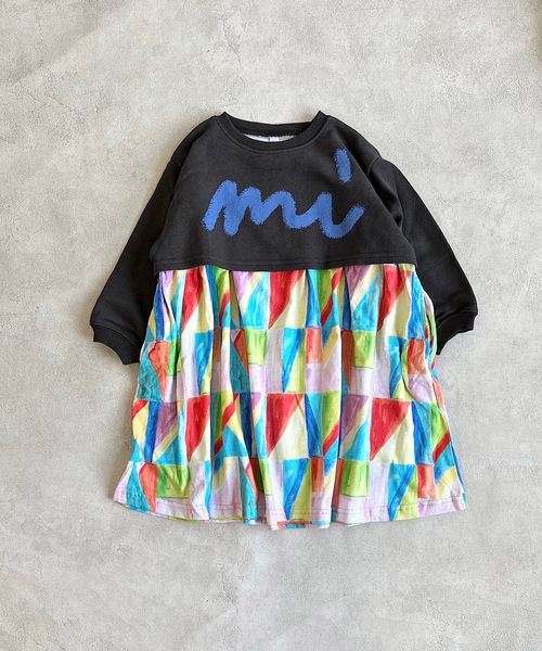 HOGAN RANCH WEAR（ホーガンランチウエア）の「ショートトップスドッキングワンピース（90～140cm）（ワンピース・キッズ・マルチ/グリーン・140/120/130/100/110/90）」の4枚目の写真