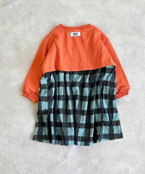 HOGAN RANCH WEAR（ホーガンランチウエア）の「ショートトップスドッキングワンピース（90～140cm）（ワンピース・キッズ・マルチ/グリーン・140/120/130/100/110/90）」の3枚目の写真