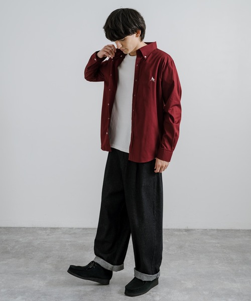 Rocky Monroe(ロッキーモンロー)の「Healthknit ヘルスニットプロダクト 日本製 国産 ブロードボタンダウンシャツ(シャツ/ブラウス・メンズ・ホワイト/ワインレッド/ネイビー/スモークピンク・M/XL/L)」の6枚目の写真