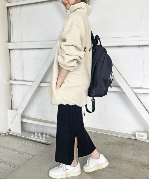 Spick & Span ボアハーフジッププルオーバー