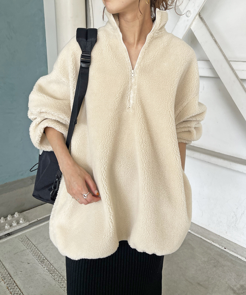 Spick & Span（スピックアンドスパン）の「≪追加≫ボアハーフジッププルオーバー（その他トップス・レディース・アイボリー/ブラック・FREE）」の13枚目の写真