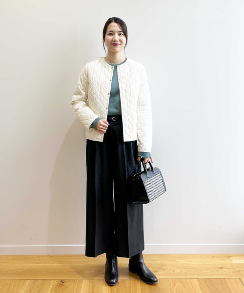 OPAQUE.CLIP（オペークドットクリップ）の「◆≪S-LLsize≫ ウールライク ストレッチワイドパンツ【洗濯機洗い可/イージーケア/抗ピリング】（その他パンツ・レディース・ブラック/グレー/ベージュ・40/38/36/42）」の12枚目の写真