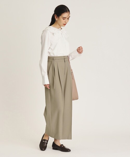 OPAQUE.CLIP（オペークドットクリップ）の「◆≪S-LLsize≫ ウールライク ストレッチワイドパンツ【洗濯機洗い可/イージーケア/抗ピリング】（その他パンツ・レディース・ブラック/グレー/ベージュ・40/38/36/42）」の14枚目の写真