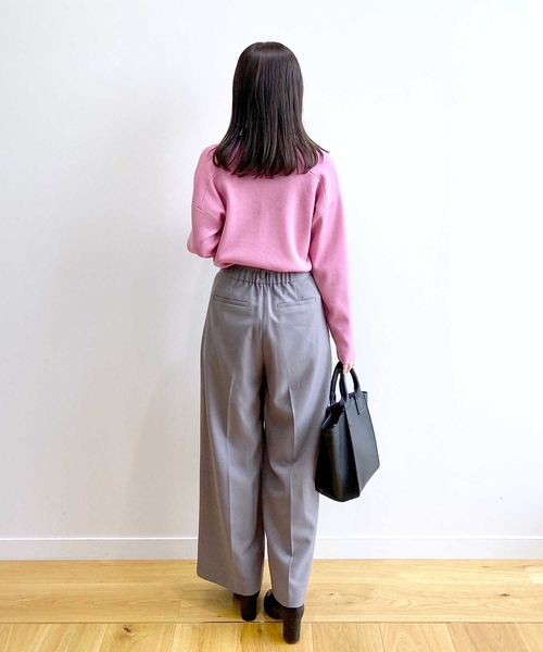OPAQUE.CLIP（オペークドットクリップ）の「◆≪S-LLsize≫ ウールライク ストレッチワイドパンツ【洗濯機洗い可/イージーケア/抗ピリング】（その他パンツ・レディース・ブラック/グレー/ベージュ・40/38/36/42）」の21枚目の写真