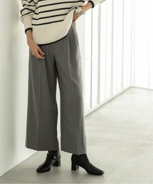 OPAQUE.CLIP | ウールライク ベルト付きワイドパンツ【洗濯機洗い可／イージーケア／ストレッチ／抗ピリング】(その他パンツ)