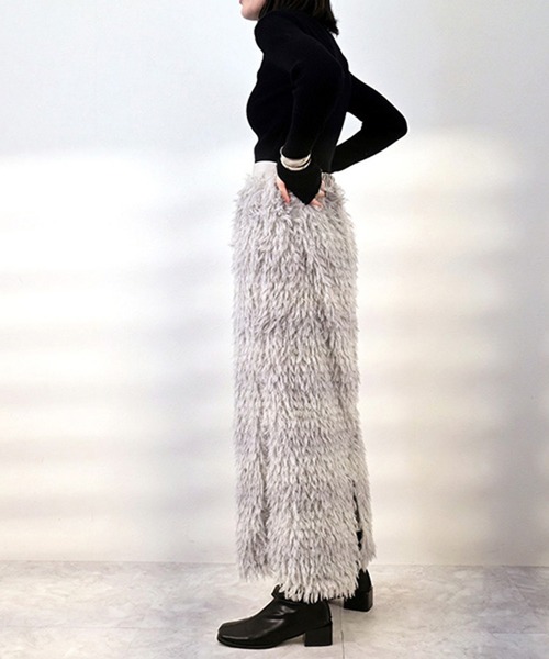 STYLEBLOCK（スタイルブロック）の「フリンジジャガードタイトスカート（スカート・レディース・ブルー系その他/アイボリー/ブラック/グレー・M）」の7枚目の写真