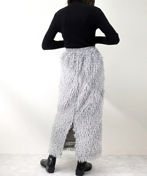 STYLEBLOCK（スタイルブロック）の「フリンジジャガードタイトスカート（スカート・レディース・ブルー系その他/アイボリー/ブラック/グレー・M）」の8枚目の写真