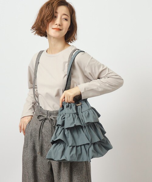 grove（グローブ）の「◆ティアードドロストワンショルダー（ショルダーバッグ・レディース・ブラック/チャコールグレー/キャメル/ブルーグリーン・00）」の3枚目の写真