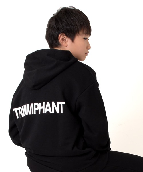 GLAZOS（グラソス）の「【プチプラ】TC裏毛・バックロゴパーカー【セットアップ対応】（その他トップス・キッズ・グレー/ライトブルー/ブラック/ベージュ・140cm/150cm/160cm/170cm）」の2枚目の写真