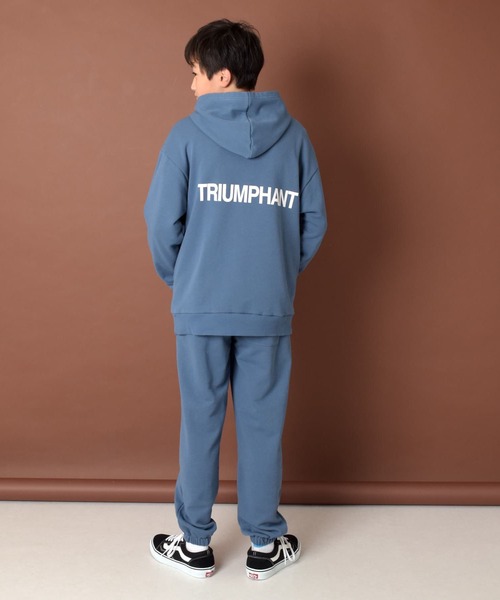 GLAZOS（グラソス）の「【プチプラ】TC裏毛・バックロゴパーカー【セットアップ対応】（その他トップス・キッズ・グレー/ライトブルー/ブラック/ベージュ・140cm/150cm/160cm/170cm）」の5枚目の写真