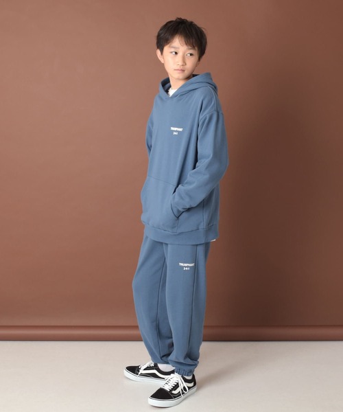 GLAZOS（グラソス）の「【プチプラ】TC裏毛・バックロゴパーカー【セットアップ対応】（その他トップス・キッズ・グレー/ライトブルー/ブラック/ベージュ・140cm/150cm/160cm/170cm）」の6枚目の写真