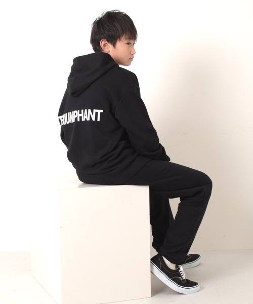 GLAZOS（グラソス）の「【プチプラ】TC裏毛・バックロゴパーカー【セットアップ対応】（その他トップス・キッズ・グレー/ライトブルー/ブラック/ベージュ・140cm/150cm/160cm/170cm）」の7枚目の写真