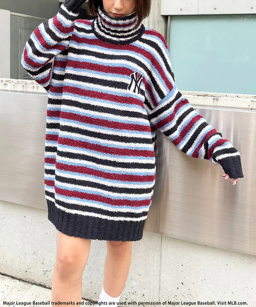 BACK TO THE FIELD（バック トゥー ザ フィールド）の「【MLB】ワッペン刺繍ロゴブークレニットワンピース（ワンピース・レディース・ブラック/グレー/マルチ・FREE）」の20枚目の写真