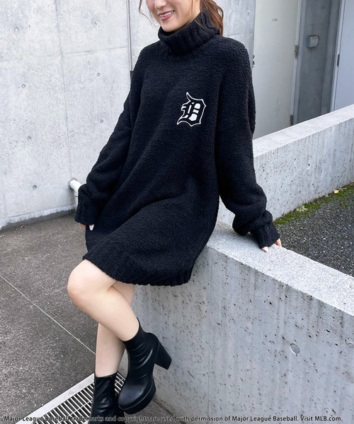 BACK TO THE FIELD（バック トゥー ザ フィールド）の「【MLB】ワッペン刺繍ロゴブークレニットワンピース（ワンピース・レディース・ブラック/グレー/マルチ・FREE）」の4枚目の写真