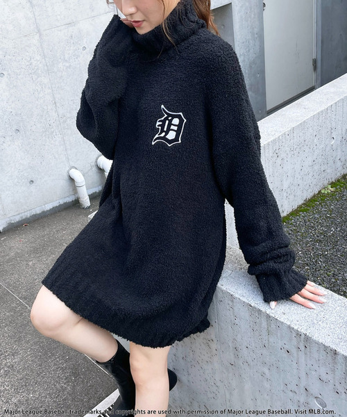 BACK TO THE FIELD（バック トゥー ザ フィールド）の「【MLB】ワッペン刺繍ロゴブークレニットワンピース（ワンピース・レディース・ブラック/グレー/マルチ・FREE）」の5枚目の写真