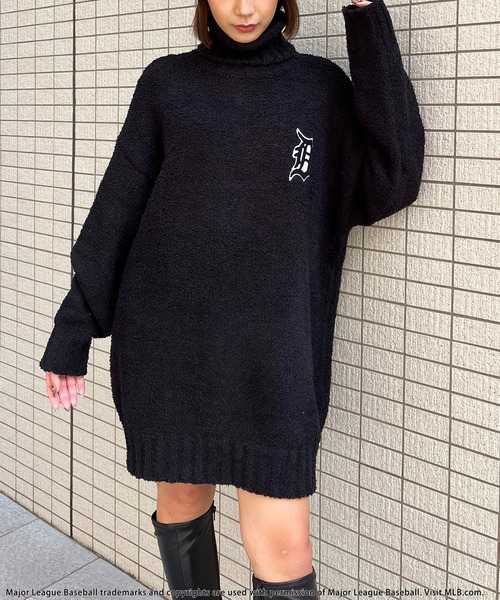 BACK TO THE FIELD（バック トゥー ザ フィールド）の「【MLB】ワッペン刺繍ロゴブークレニットワンピース（ワンピース・レディース・ブラック/グレー/マルチ・FREE）」の7枚目の写真