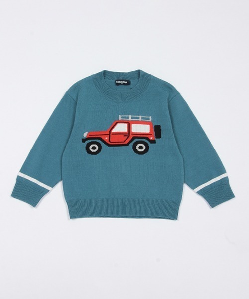 kladskap（クレードスコープ）の「オフロードーカーニットプルオーバー（ニット/セーター・キッズ・ブルー/トップグレー・120cm/110cm/90cm/100cm）」の2枚目の写真
