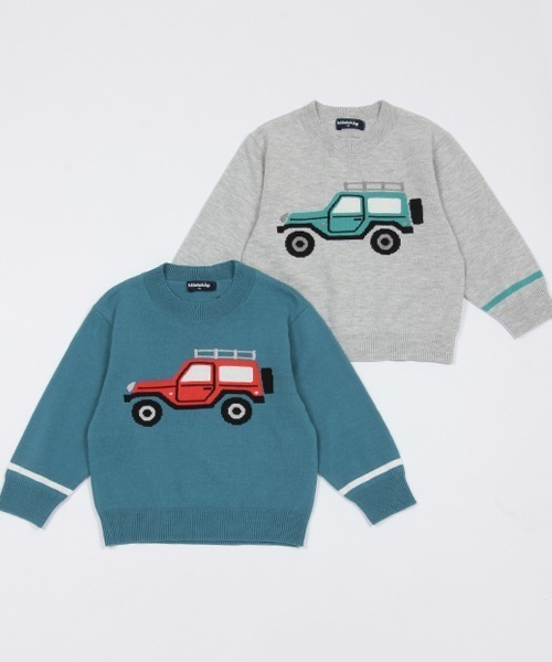 kladskap（クレードスコープ）の「オフロードーカーニットプルオーバー（ニット/セーター・キッズ・ブルー/トップグレー・120cm/110cm/90cm/100cm）」の15枚目の写真