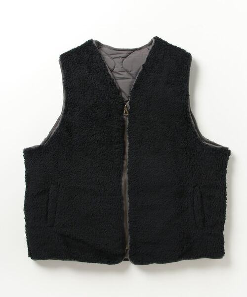8(eight)(エイト)の「ファーフリースリバーシブルベスト(ダウンベスト・メンズ・ブラック/オリーブ/チャコールグレー/ライトグレー・X-LARGE/MEDIUM/LARGE)」の7枚目の写真