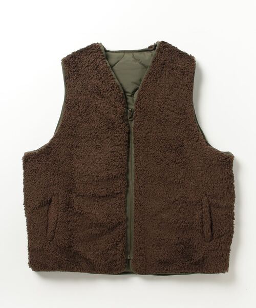 8(eight)(エイト)の「ファーフリースリバーシブルベスト(ダウンベスト・メンズ・ブラック/オリーブ/チャコールグレー/ライトグレー・X-LARGE/MEDIUM/LARGE)」の9枚目の写真