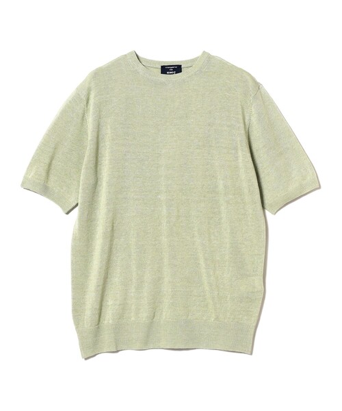 BEAMS F(ビームスエフ)の「MORGANO × BEAMS F / 別注 リネンコットン ショートスリーブ クルーネック ニット(Tシャツ/カットソー・メンズ・ライトブラウン/ブラック/インディゴブルー/ミント・48/50/46)」の11枚目の写真