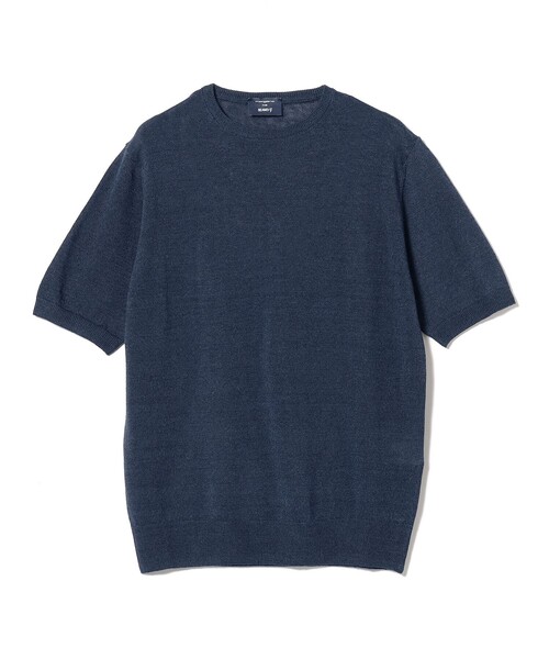 BEAMS F(ビームスエフ)の「MORGANO × BEAMS F / 別注 リネンコットン ショートスリーブ クルーネック ニット(Tシャツ/カットソー・メンズ・ライトブラウン/ブラック/インディゴブルー/ミント・48/50/46)」の17枚目の写真