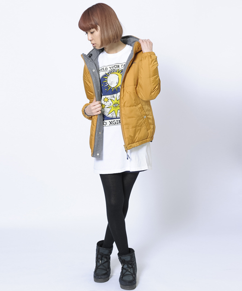 X-girl（エックスガール）の「FORTUNE L/S TEE DRESS（ワンピース・レディース・ホワイト/ブラック・1/2）」の8枚目の写真