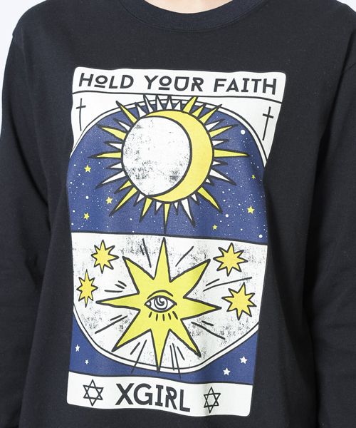 X-girl（エックスガール）の「FORTUNE L/S TEE DRESS（ワンピース・レディース・ホワイト/ブラック・1/2）」の4枚目の写真