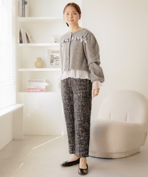 flower（フラワー）の「フラッフィツイードパンツ（その他パンツ・レディース・ブラック/ブラウン・FREE）」の11枚目の写真