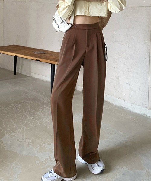Miniministore（ミニミニストア）の「セミワイドパンツ レディース オフィス（スラックス・レディース・ブラック/ダークグレー/ブラウン・L/S/M）」の3枚目の写真