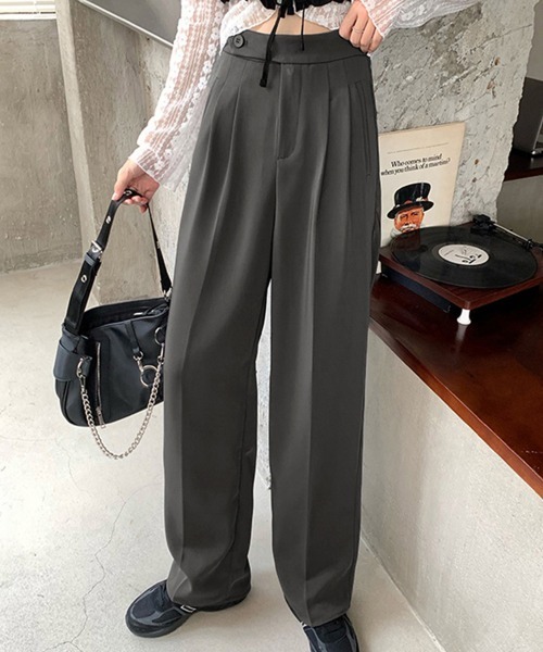 Miniministore（ミニミニストア）の「セミワイドパンツ レディース オフィス（スラックス・レディース・ブラック/ダークグレー/ブラウン・L/S/M）」の2枚目の写真