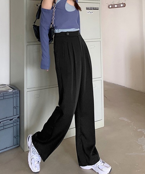 Miniministore（ミニミニストア）の「セミワイドパンツ レディース オフィス（スラックス・レディース・ブラック/ダークグレー/ブラウン・L/S/M）」の6枚目の写真