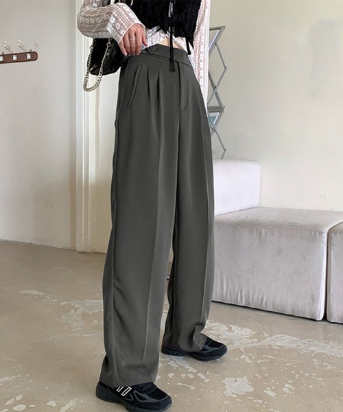 Miniministore（ミニミニストア）の「セミワイドパンツ レディース オフィス（スラックス・レディース・ブラック/ダークグレー/ブラウン・L/S/M）」の8枚目の写真