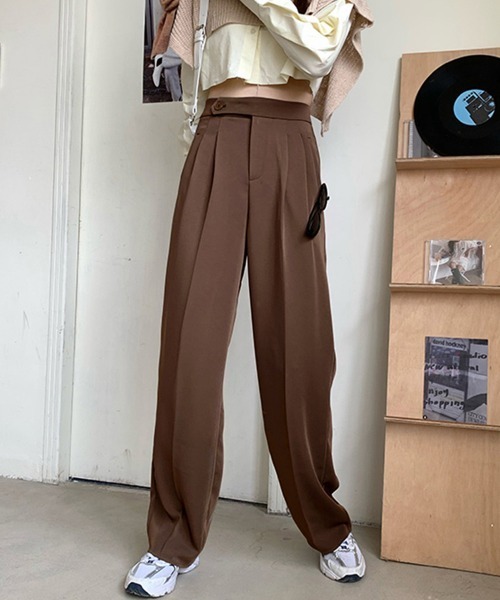 Miniministore（ミニミニストア）の「セミワイドパンツ レディース オフィス（スラックス・レディース・ブラック/ダークグレー/ブラウン・L/S/M）」の10枚目の写真