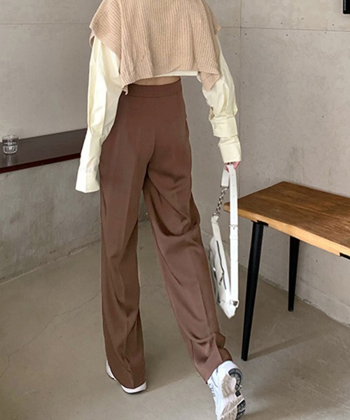 Miniministore（ミニミニストア）の「セミワイドパンツ レディース オフィス（スラックス・レディース・ブラック/ダークグレー/ブラウン・L/S/M）」の12枚目の写真