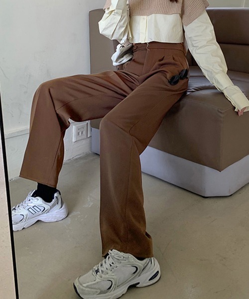 Miniministore（ミニミニストア）の「セミワイドパンツ レディース オフィス（スラックス・レディース・ブラック/ダークグレー/ブラウン・L/S/M）」の14枚目の写真