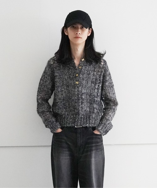 GANNI（ガニー）の「GANNI Mohair Lace Polo（ニット/セーター・レディース・ブラック・SMALL/MEDIUM/X-SMALL）」の12枚目の写真