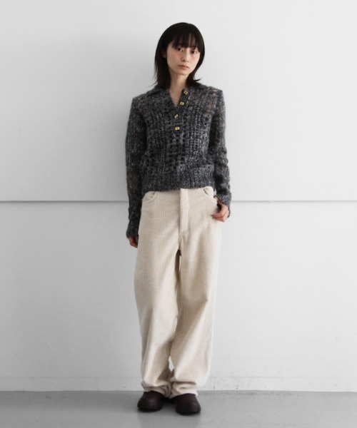 GANNI（ガニー）の「GANNI Mohair Lace Polo（ニット/セーター・レディース・ブラック・SMALL/MEDIUM/X-SMALL）」の9枚目の写真