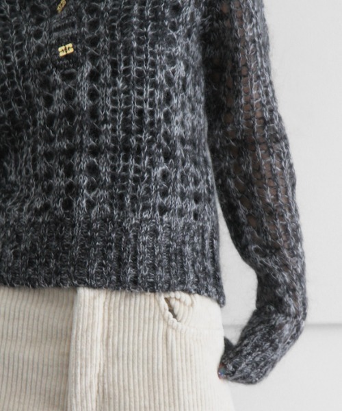 GANNI（ガニー）の「GANNI Mohair Lace Polo（ニット/セーター・レディース・ブラック・SMALL/MEDIUM/X-SMALL）」の8枚目の写真