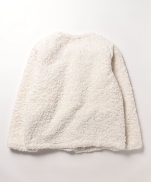 meJane(ミージェーン)の「フェイクシープ金ボタンファージャケット(ノーカラージャケット・レディース・ホワイト・S/M/L)」の7枚目の写真