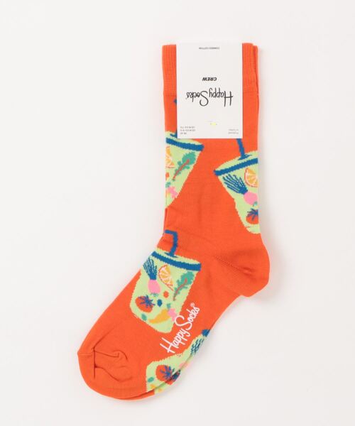 Happy Socks（ハッピーソックス）の「【66】【HAPPY SOCKSキャッチーデザインソックス（ソックス/靴下・レディース・ブルー/オレンジ・SMALL/MEDIUM）」の2枚目の写真